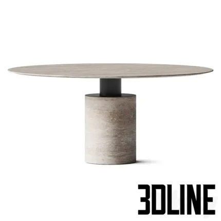 ACERBIS CRESO TRAVERTINE DINING TABLE(3dline.net)