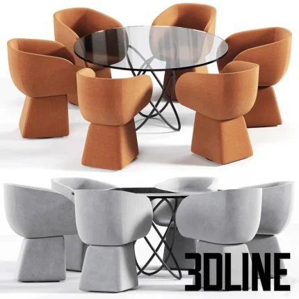 Armada chair and Molecular Black Table(3dline.net)