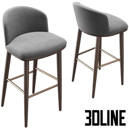 Bar stool ARVEN grey (3dline.net)