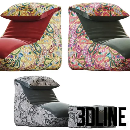 Bean bag chair with V Mix cushion(3dline.net)