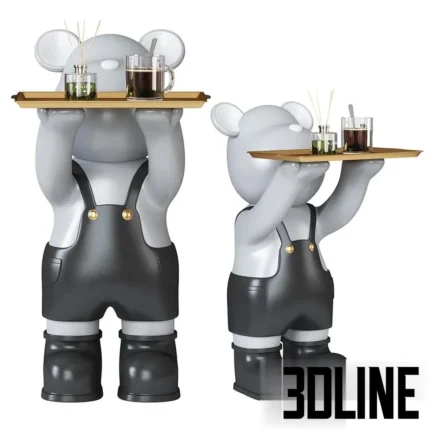 Bear Sculpture Tray 2 size (3dline.net)