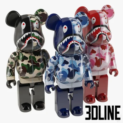 Bearbrick Bape ABC Camo Shark(3dline.net)