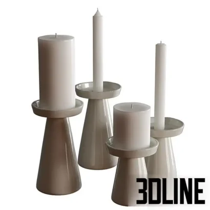 Candle with candle holder Crate Barrel(3dline.net)