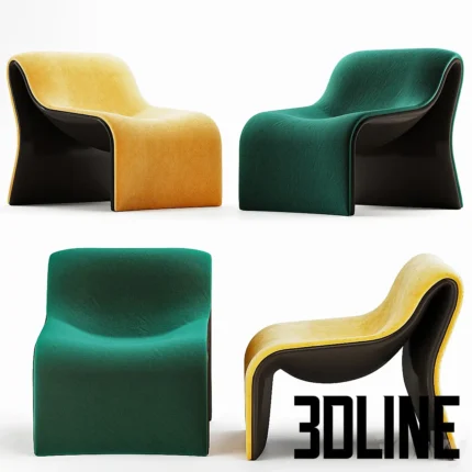 Cloth Lounge by Jehs Laub for Cassina(3dline.net)