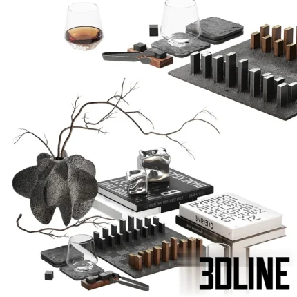 Decorative set Black Chess(3dline.net)