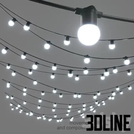 Editable Garland Belt Light Street(3dline.net)