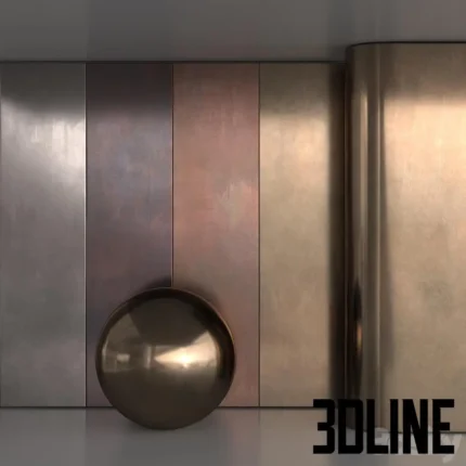 Flat old metal material set 2(3dline.net)