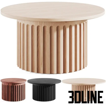 Fluted Coffee Table by Galvin Brothers(3dline.net)