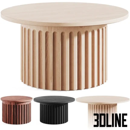 Fluted Coffee Table by Galvin Brothers(3dline.net)