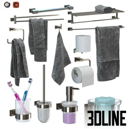 GROHE Essentials Cube Accessory Set 12 pcs(3dline.net)
