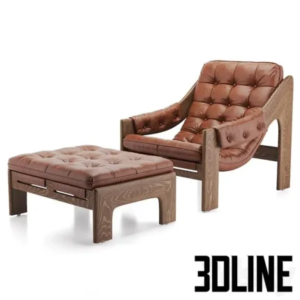 Halston Chair with Ottoman(3dline.net)