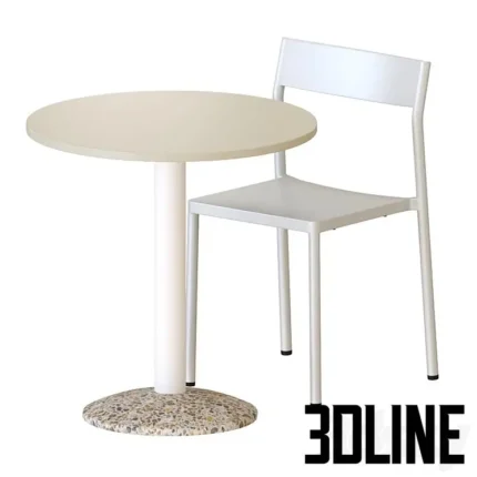 Hay Type chair and Ceramic Table(3dline.net)