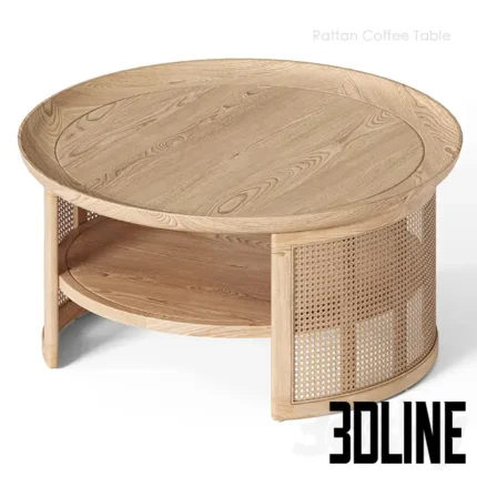 Homary Rattan coffee table(3dline.net)
