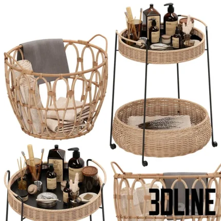 IKEA bathroom set rattan (3dline.net)