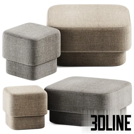 Kate Square Pouf by Domkapa(3dline.net)
