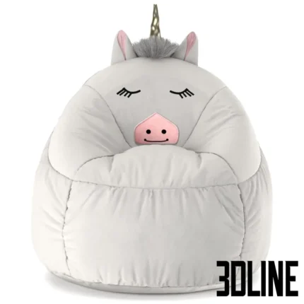 Kids Bean Bag Chair White Unicorn Pillowfort(3dline.net)