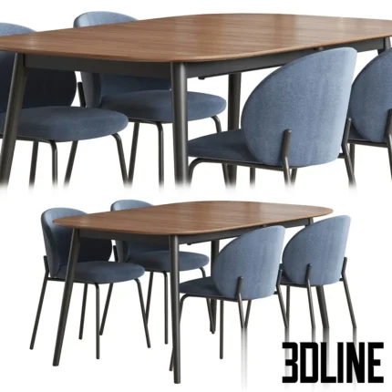 Kingston table Princeton chair Boconcept(3dline.net)