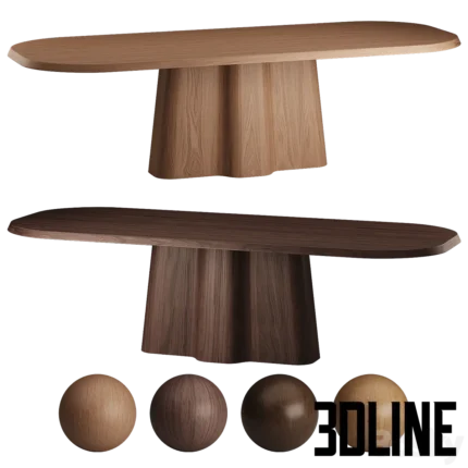 Kyoto Rectangular Dining Table(3dline.net)