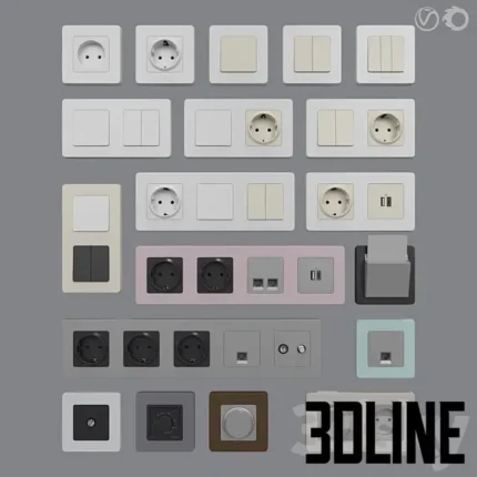 Legrand Inspiria Sockets and Switches(3dline.net)