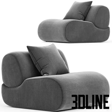 Lemmy Armchair LM93 930L 1020D x 670H(3dline.net)