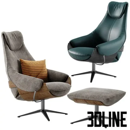 Leolux Cream armchair(3dline.net)