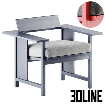 Mattiazzi MC10 Clerici Upholstered lounge chair(3dline.net)