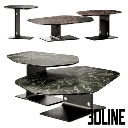 Minotti Ethan Marble Side Table(3dline.net)