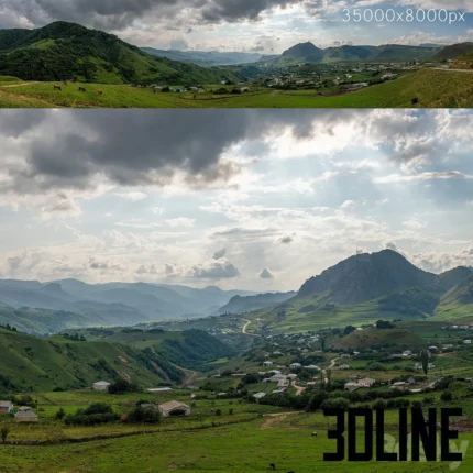 Mountain village Panorama 35k(3dline.net)