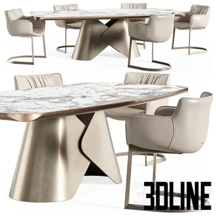 Scott Ceramic Table Rhonda Chair(3dline.net)