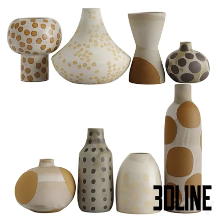 Set decorative vases(3dline.net)