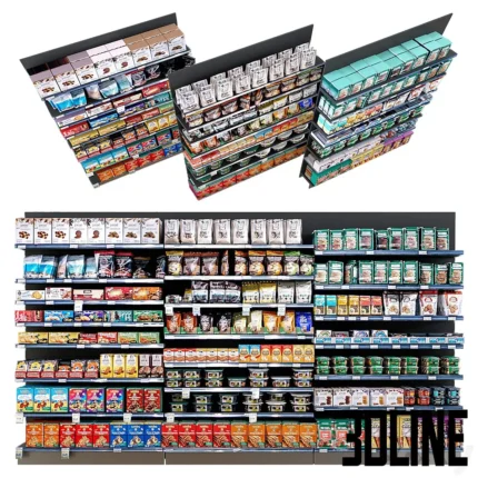 Shelves with goods(3dline.net)