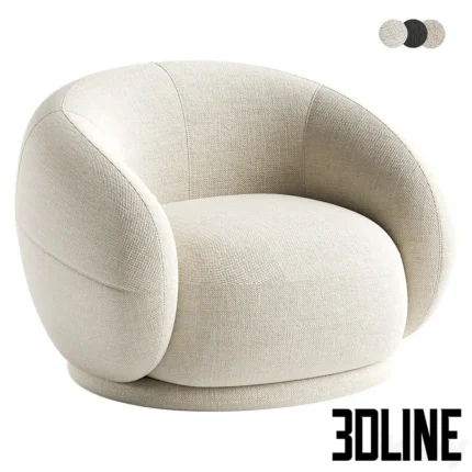 Sicily Occasional Chair in Mohair(3dline.net)