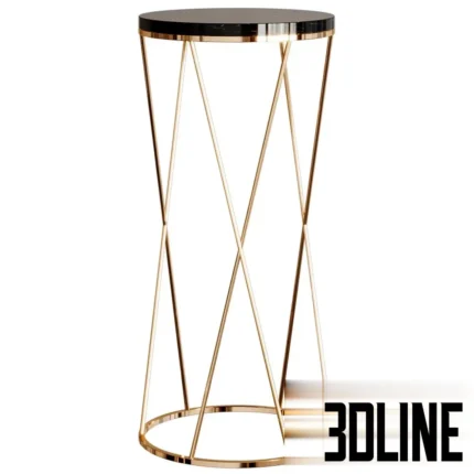Side Table with Marble Top(3dline.net)