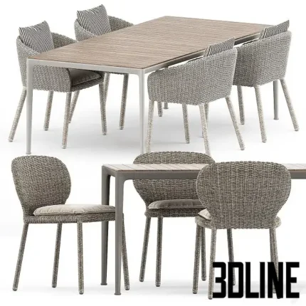 Strada armchair and side chair by Janus(3dline.net)