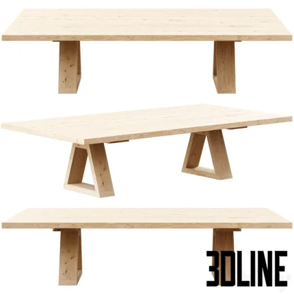 Zara Home The oak coffee table(3dline.net)