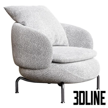 Vivienne Small Armchair by Minotti(3dline.net)