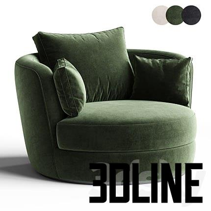 Dahlonega Upholstered Swivel Barrel Chair(3dline.net)