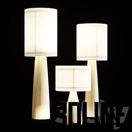 Floor lamp Oak lamp FL4(3dline.net)