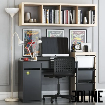 IKEA MICKE student workplace set(3dline.net)