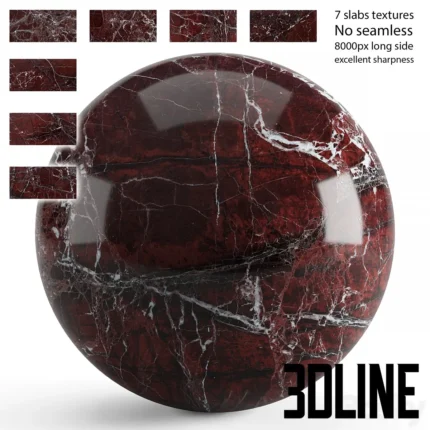 Red marble textures at 8k(3dline.net)