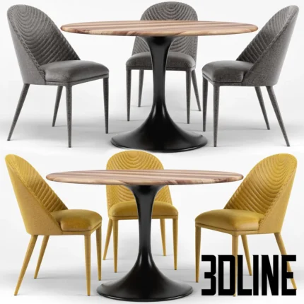 Amarelo Chair Thor Dining Table(3dline.net)