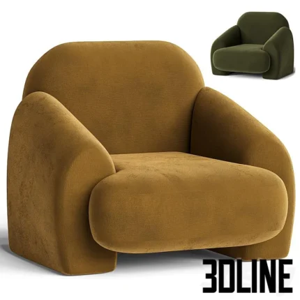 Armchair in boucl fabric Machoa(3dline.net)