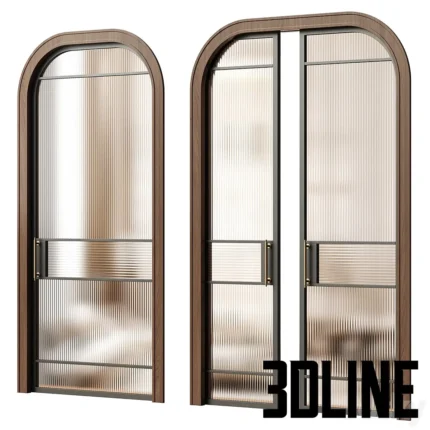 Art deco door Interior door 250 Sliding glass door(3dline.net)