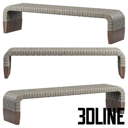 BRERA Tanned leather bench(3dline.net)
