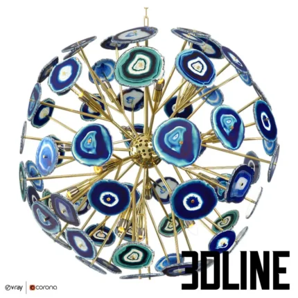Chandelier BRANQUINHO CHANDELIER AGATE blue 2(3dline.net)