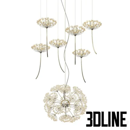 Crystal Dandelion Chandelier Northern(3dline.net)