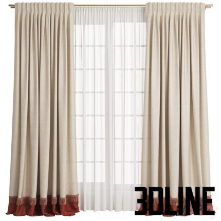 Curtain 99 Curtains with fringe(3dline.net)