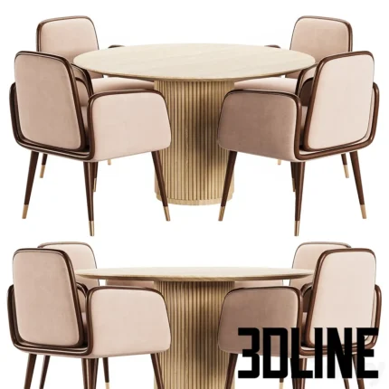 Dining Set 33 table and chairs (3dline.net)