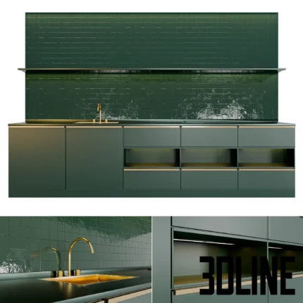 Green kitchen(3dline.net)