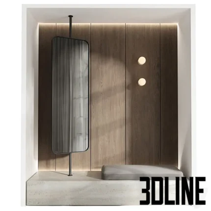 Hallway 02 with mirror(3dline.net)